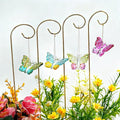 HDCRYSTALGIFTS 4 Pack Blown Glass Butterfly Decorative Garden Stakes,Colorful Butterflies with 13.5'' Tall Gold Plant Stakes for Outdoor Lawn Porch Pathway Patio Plant Pot Flower Bed