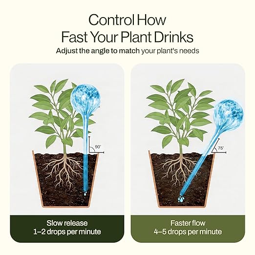Besti Large Self Watering Globes for Plants Hands Free | Durable, Multicolored Glass Craftsmanship | Holds 380-400ml, Waters Plants Up to 2 Weeks