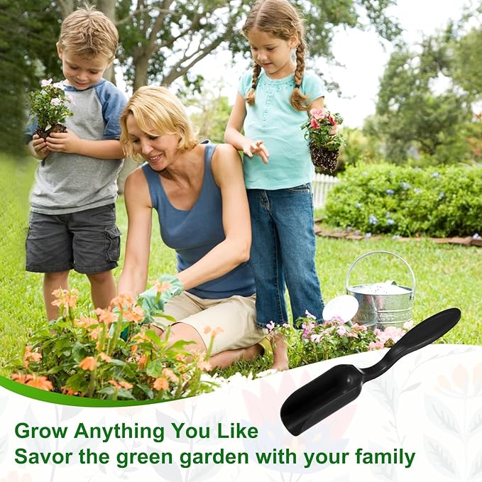 M METERXITY 20-Pack Mini Gardening Shovel Spoons, Plastic Garden Soil Scoops for Cultivation Digging Transplanting/Flower Planting/Plant Succulent, Colorful Small Gardening Tools [Black]