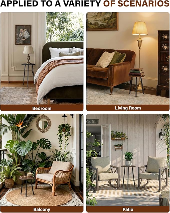 Plant Stand Indoor Tall: Corner Wood Plant Stand 2 Pack Mid Century Modern Decor - Small Round Plant Table for Indoor Plants - Outdoor Plant Holder for Patio Living Room Bathroom Office (Grey Wood)