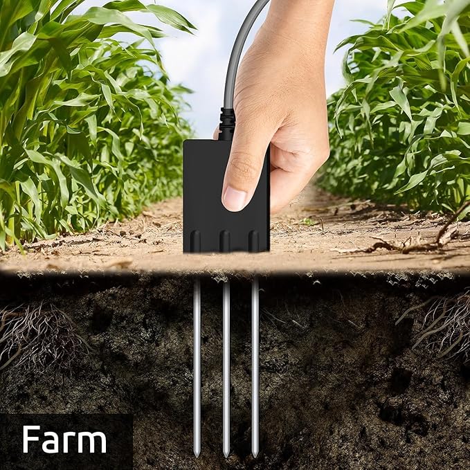 6-in-1 EarthScout Soil Cub Commercial Grade Precision Soil Moisture Meter: Soil Moisture/Soil Temp/Soil EC/Air Temp/Humidity. Irrigation:Farm,Golf,Orchard,Nursery,Garden,Landscape,Research,Education