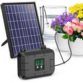 Biling 8W Pro Solar Irrigation System, Digital Programmable Automatic Drip Kit with 3000mAh Battery for Large Gardens, Supports 30+ Potted Plants, Greenhouses, Raised Beds