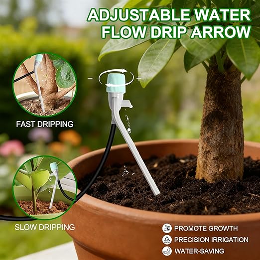 Smart WiFi Drip Irrigation System,Dual Channel Automatic Watering Kit for 20 Potted Plants,Compatible with Alexa/Google Home,Timer with App Control,20 Adjustable Emitters & 15M Hose for Indoor Garden