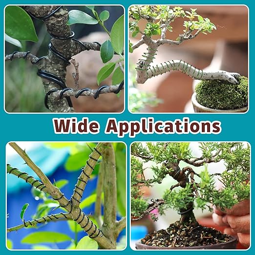 5 Roll Bonsai Wires, Anodized Aluminum Bonsai Training Wire with Wire Cutter, 3 Colors and 3 Sizes (1mm, 1.5mm, 2mm), Total 160 Feet, Aluminum Wires for Indoor Garden Small Trunks DIY Tools