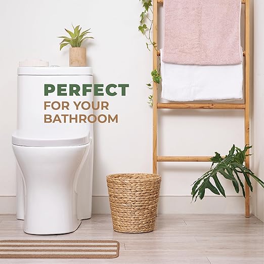 84ECO 2-Pack Wicker Trash Cans for Bathroom, Bedroom, Office - Rattan Trash Can - Decorative Waste Basket