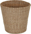 Household Essentials Handwoven Cattail Wicker Waste Basket, Natural