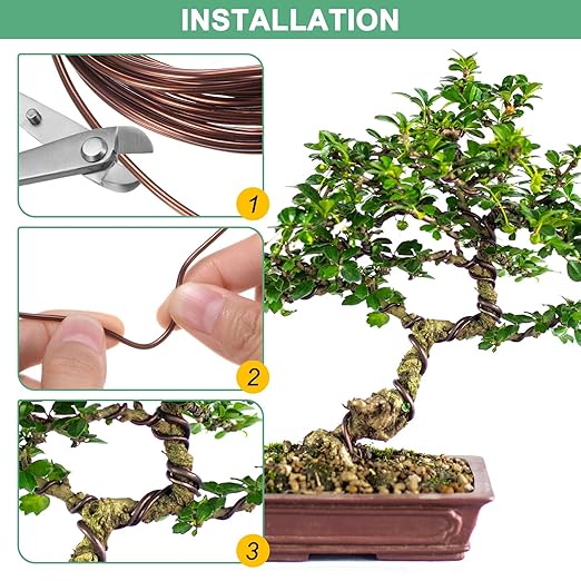 M METERXITY 3mm Bonsai Training Wire, 16.4 Feet Total Anodized Aluminum Bonsai Wires for Bonsai Tree Shaping/Branches Fixing/Trunk Holding/DIY Crafting [Silver]