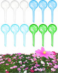 Plant Watering Globes,12PCS Plastic Self Watering Bulbs, Watering Bulbs for Indoor/Outdoor Plants,Automatic Watering System for Potted Plants.4 Colors(Clear&Lake Blue&Blue&Green)