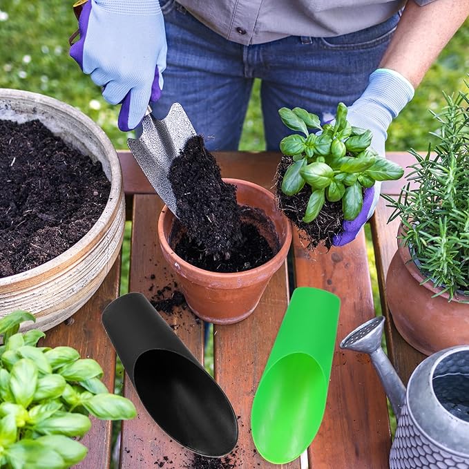 HARFINGTON Bonsai Soil Scoop 6.3" x 1.8" Plastic Colorful Mini Garden Shovel Cultivation Digging Transplanting Tools for Plant Flower Succulent Coffee Beans, Blue