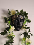 Face Shape Wall Planter Elegant Black Resin Wall-Mounted Head Pot with Drainage Hole Unique Small Vase Holder for Flower,Succulents, Hanging Plants for Plant Lovers