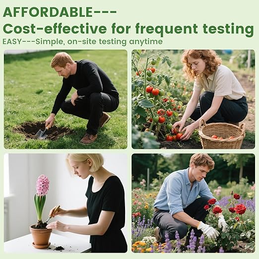 Soil pH Test Kit: 150 pH Test Strips with Cylinder for Quick Readings | Easy Testing for Garden & Lawn | Includes Illustrated Guide