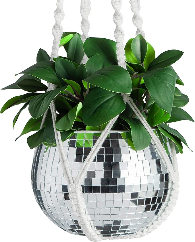 Macrame Plant Hanger with Short Rope (No Tassel) - 35 Inch - Cotton Macrame Cord for Boho Decor Flower Pots - Bohemian Chic Home Decor, Simple Indoor Outdoor Hanging Houseplants or Terrarium | 1 Pack