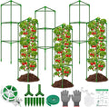 6 Packs Fiberglass Tomato Cages for Garden, 56 Inch Tall Tomato Plant Support, Adjustable Cucumber Stakes Plant Climbing Trellis for Garden Vegetables Fruits, Climbing Bean Support Cages with Clips