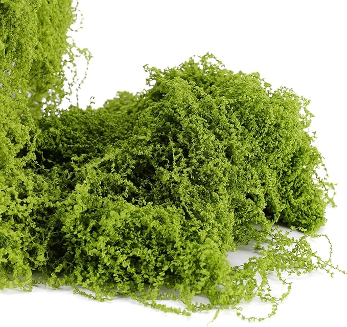 USMOLA Fake Moss for Potted Plants Indoor, 7OZ Green Moss for Crafts - Realistic Faux Grass Decor for DIY, Terrariums, Fairy Gardens & Table Centerpieces Home Decor (Light Green)