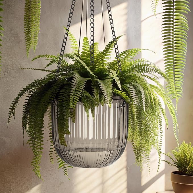 Maxcheck 4 Pcs Self Watering Hanging Planters Indoor Gift 6.5'' 4.5'' Hanging Flower Pots Baskets Outdoor Self Watering Plant with 3hooks Drainage Holes for Home