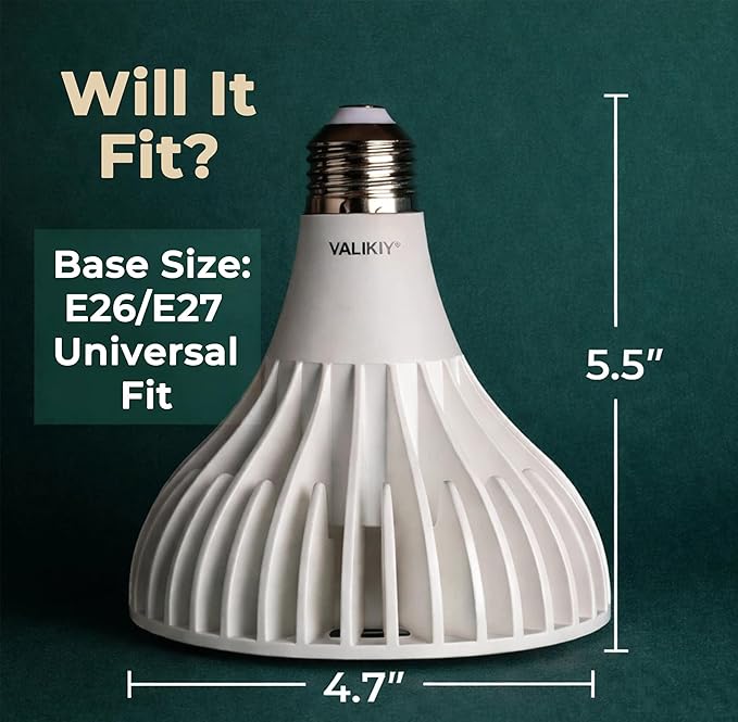 Grow Lights for Indoor Plants, 40W LED Full Spectrum Grow Bulb, 3000K Warm White (E26/E27), CRI 97+, Non-Dimmable, for Houseplants in Low-Light Rooms, White