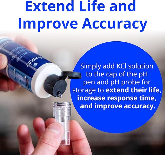 Bluelab KCl Storage Solution for pH Probes and Pens, for Maintaining, Hydrating, and Storing pH Meters, Made in the USA (120ml / 4.5 fl. oz)