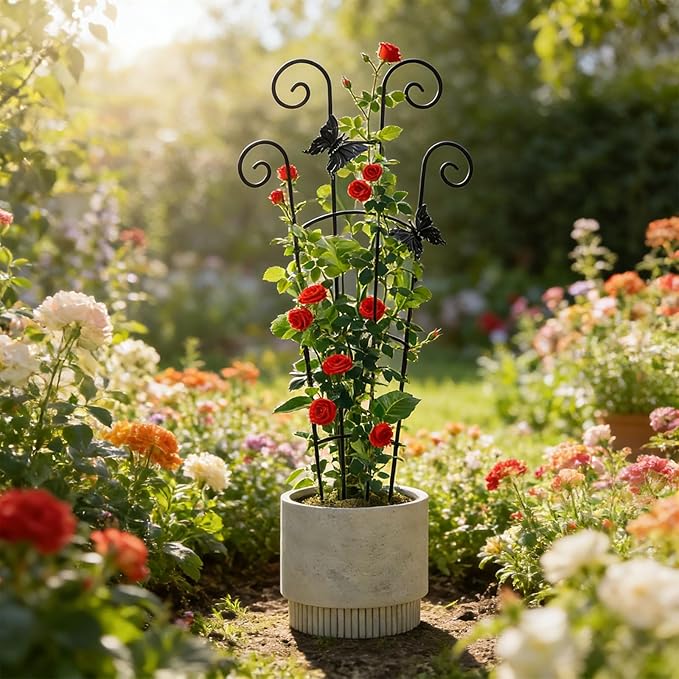 Metal Garden Stake for Potted Climbing Houseplants Supported Indoor Outdoor Metal Plant Indoor Stackable Plant Houseplant Small Supported for Potted