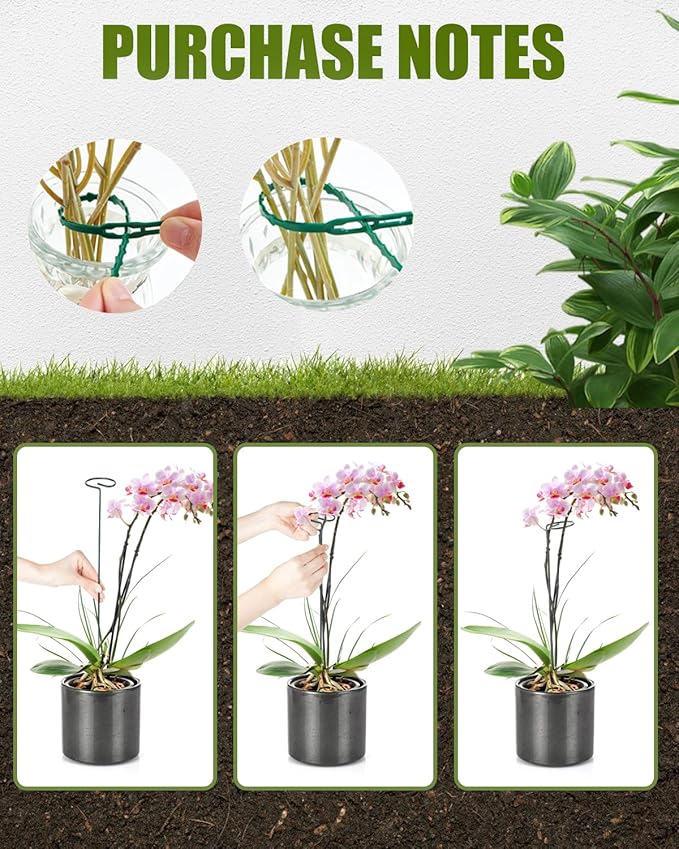 Joyhalo 12 Pack Plant Stakes, Adustable 36 Inch Plant Support Stakes, Flower Stakes with 24 Twist Ties, Garden Sticks for Plants Hibiscus, Sunflower, Red Hot Poker, Hydrangea, Tomato, Sapling Etc
