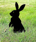 Metal Rabbit Yard Stake, Rustic Rabbit Standing Art, Easter Bunny, Easter Spring Decor, Metal Garden Stake, Metal Yard Art(Black,5”x9” /13cm x 23cm)