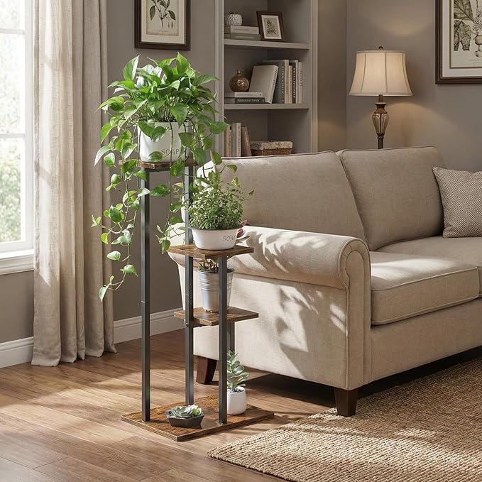 3 Tier Plant Stand Indoor, Tiered Plant Stands for Indoor Plants Multiple, Corner Flower Stand for Living Room, Multi-Layer Vintage Design Plant Shelf