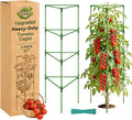 Halatool 57 Inch Tall Tomato Cages, 2 Pack Heavy Duty Metal Plant Supports Stakes for Garden, Adjustable Foldable Steel Trellis for Climbing Plants Cucumbers Peppers Cherry Flowers Vegetables Fruits