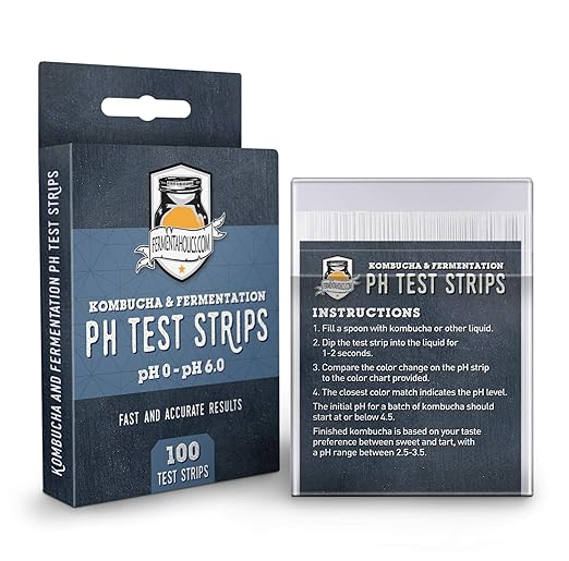 Fermentaholics Kombucha & Fermentation pH Test Strips – Instant Read pH Strips Dispenser for Brewing & Fermentation, pH Range 0–6