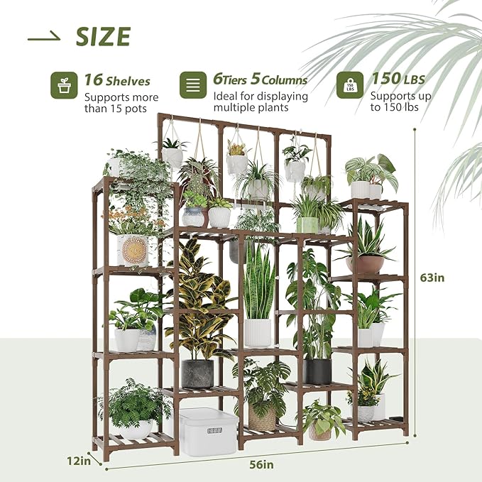 GENTINGBRO Plant Stand Indoor with Grow Light 14 tiers Large Plant Shelf for Indoor Plants Display Heavy Duty Plant Rack for Living Room Patio Decor