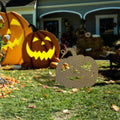 Halloween Garden Stake Rusty Funny Pumpkin Pattern Halloween Party Yard Metal Decor Gifts for Day of The Dead,Bronze