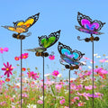 Butterfly Garden Stakes,Kit Made of Glass and Metal,Colorful Butterfly Garden Decorations Can Make the Garden Full of Color and Vitality. (Mix)