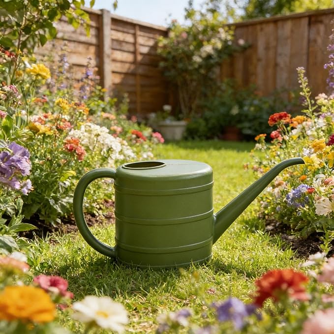 MYCENSE Watering Can Ergonomic Handle Easy to Use 2L Long Spout Water Can Watering Bucket for Flowers Kids Adults Yard Indoor Plants, Green