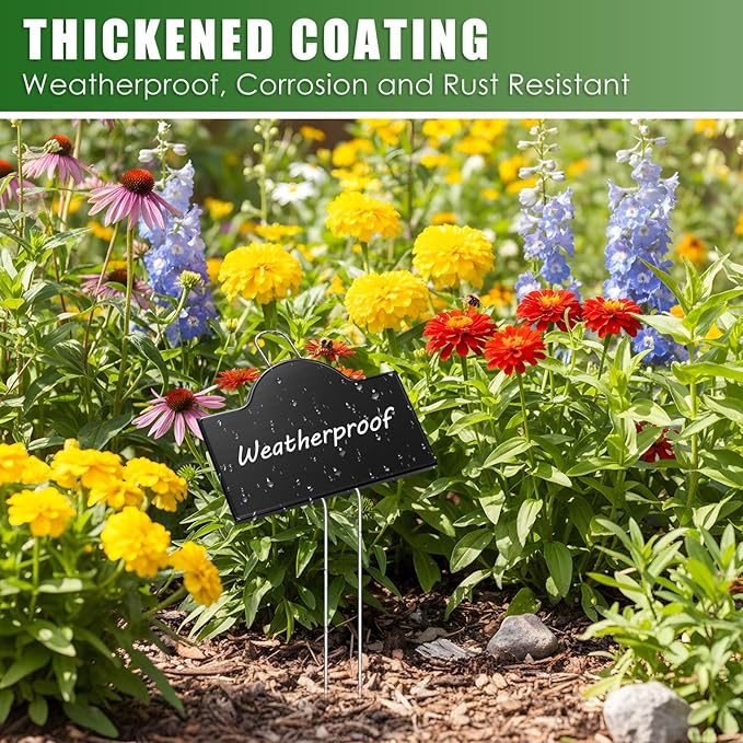 Landhoow 30 Pack Extra Large Metal Plant Labels 6" x 4" with 11'' Stake Stainless Steel Garden Markers Waterproof Memorial Plaques Weatherproof Plant Sign for Vegetable Herb Flower Greenhouse Outdoor