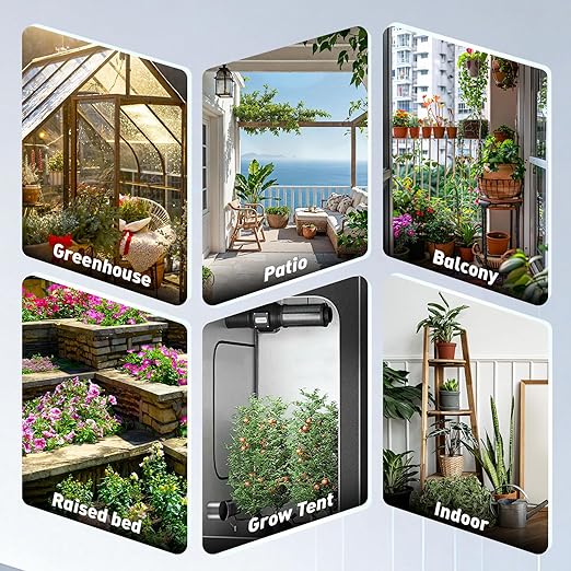 RAINPOINT Easy-Setup Solar Drip Irrigation System Outdoor & Indoor, Automatic Plant Waterer Device Kit Beginner-Friendly Garden Raised Bed Grow Tent Water 10-15 Plants