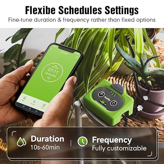 RAINPOINT Direct WiFi Automatic Plant Waterer System,APP Control WiFi-Enable Smart Indoor Drip Irrigation Kit,Rechargeable Battery Backup Local Storage Push&Email Notification Water 10-15 Plants
