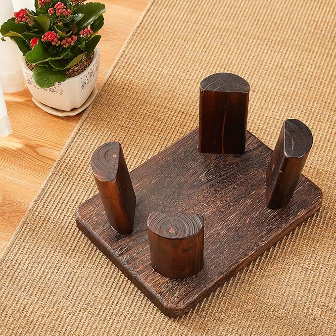Wooden Stool, Bedside Step Stool, Step Ladder for Kitchen & Bathroom, Foot Rest Stool, Super Sturdy Hold Up to 500 LBS