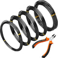 Mudder 5 Roll Aluminum Bonsai Training Wire Tree 160 Feet Total with Bonsai Wire Cutter Anodized Training for Holding Branches Small Trunks(1/1.5/2.0mm,Black)