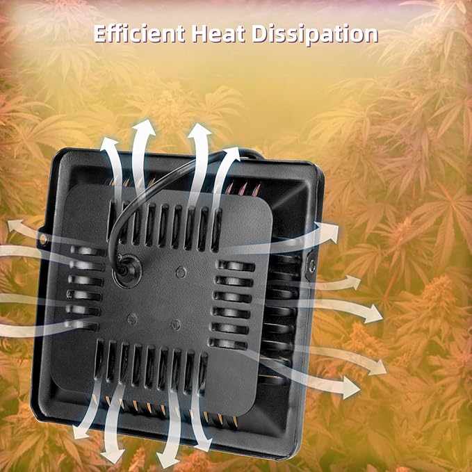 Waterproof 100W LED Grow Light Full Spectrum, CFGROW 3500K White COB LED Grow Light, Natural Heat Dissipation Without Noise, Suitable for Plants All Growing Stage Indoor or Outdoor.