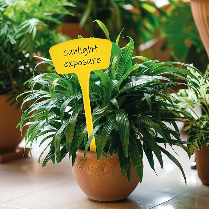 Plant Labels，60 Pcs Yuanling Plant Markers Large Plastic Plant Tags T-Type Waterproof Garden Labels for Outdoor Indoor Potted Plants Flowers Seeds Herbs with Garden Marker Pen