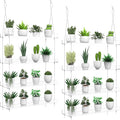 2-Pack Hanging Clear Plant Shelves for Windows, Acrylic Window Wall Plant Stand Shelf for Kitchen Indoor Gardens, Flower, Herb, Seedling Organization, and Pots Display, 16 Inch per Tier