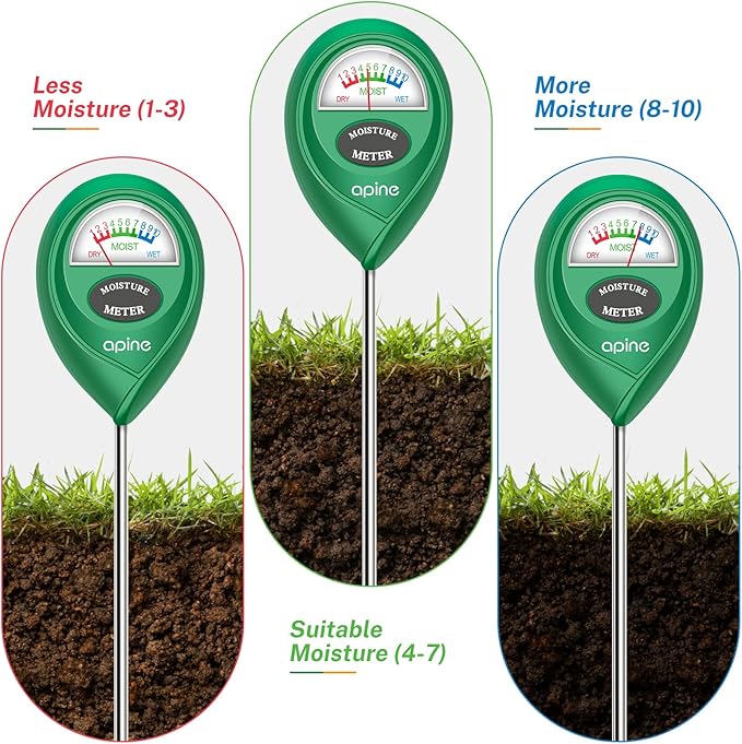 apine Soil Moisture Meter,Plants Moisture Meter,Plant Water Meter for Indoor/Outdoor Plants,Hydrometer for Plants（Green）
