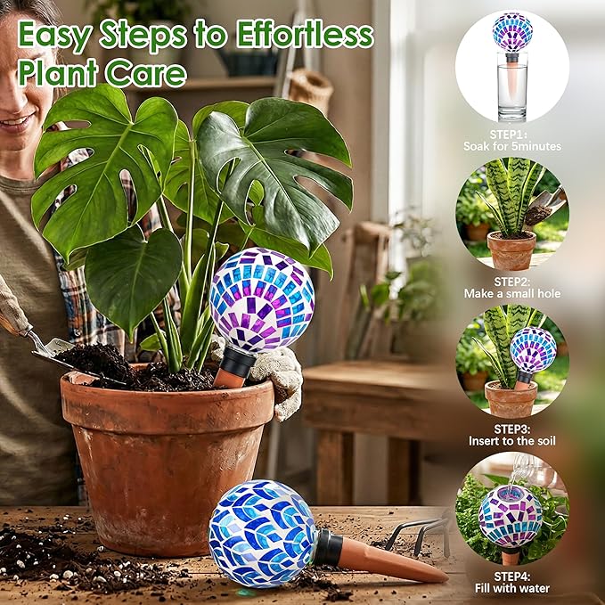 Plant Watering Globe Large Self Watering Globes 2 Pack for Indoor Outdoor Plants Self Watering Planter Insert Watering Devices for Plant Lover Gifts
