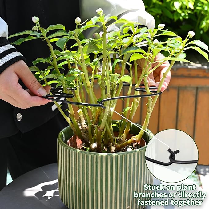 Yohsnor 5PCS Black Monstera Plant Stem Support 9x7.6in - Adjustable & Durable Indoor Plant Stake for Cactus and Climbing Plants - Ideal Leaf Support for Gardening & Home Decor