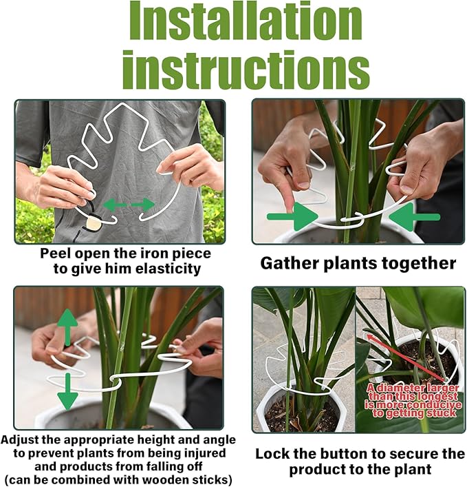 YOHSNOR 5PCS Monstera Plant Stem Support White 9 * 7.6in - Durable Stake Holder for Indoor Climbing Plants, Adjustable Installation Ideal for Fishbone Cactus and Plant Enthusiasts