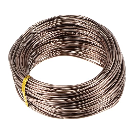 HARFINGTON Bonsai Training Wire 2mm Total 20mm 66 Feet Anodized Aluminum Wire Corrosion Resistant Garden Wire for Plants Bonsai Trees Shaping Bending Indoor, Brown