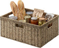 StorageWorks Extra Large Wicker Baskets for Organizing, Seagrass Storage Basket with Built-in Handles, 1 Pack
