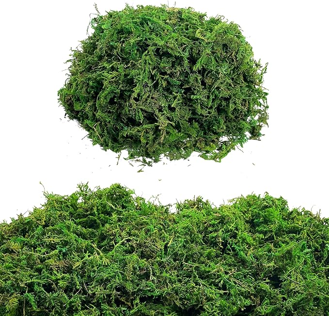 Green Moss for Crafts Artificial Moss Decorative Moss for Potted Plant Faux Orchid Moss Potting Mix Soil Peat Sphagnum Moss Pole Craft Arts Floral Wedding Decor Fairy Garden Terrariums Decoration