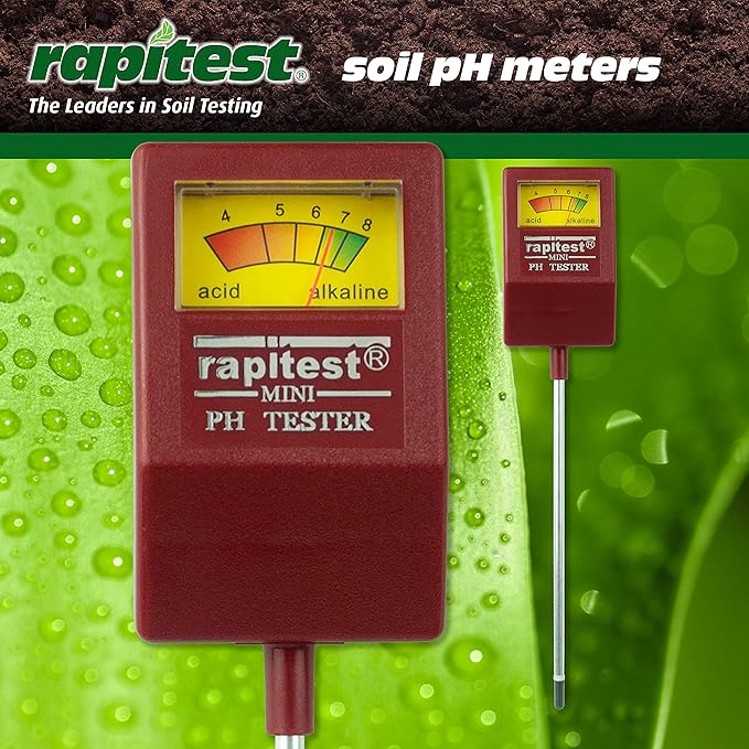 Rapitest Soil pH Tester for testing soil pH quickly and accurately. Test fruits, flowers, vegetables and lawns