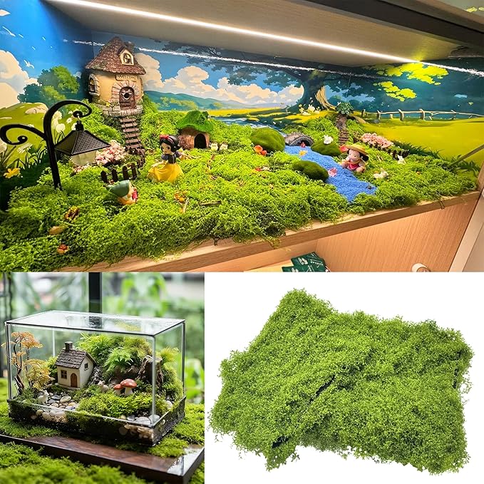 Artificial Green Moss Mat, Carpet Grass Wall with Base Fabric 39.37 * 39.37 inch Fake Moss for Crafts, Faux Moss for Plants Indoor Green Faux Grass for DIY Table Centerpieces Floral Wedding