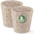 84ECO 2-Pack White Wicker Trash Cans
