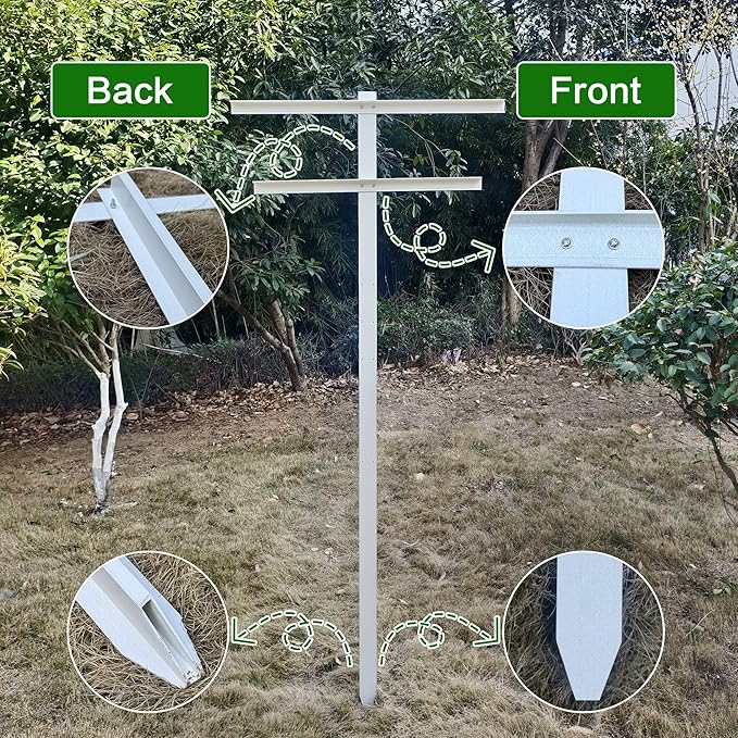 Grape Vine Trellis 7ft Tall 3pcs Set for Raspberry and Grape Plants, Heavy Duty, Easy to Install Vineyard Trellis, Fiberglass Rust-Proof, (84inch 3Trellises)